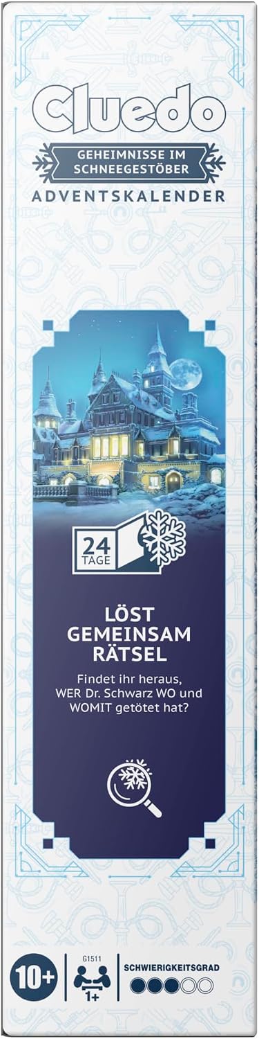 Hasbro Gaming Cluedo kalendarz adwentowy: Secrets Under Snowfall – wersja niemiecka