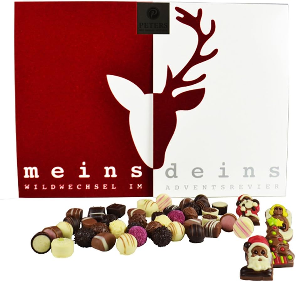 Peters Mit Genuss verführt Peters Mit Genuss verführt Kalendarz adwentowy z napisem "Meins & Deins" | 48 pralinek | z