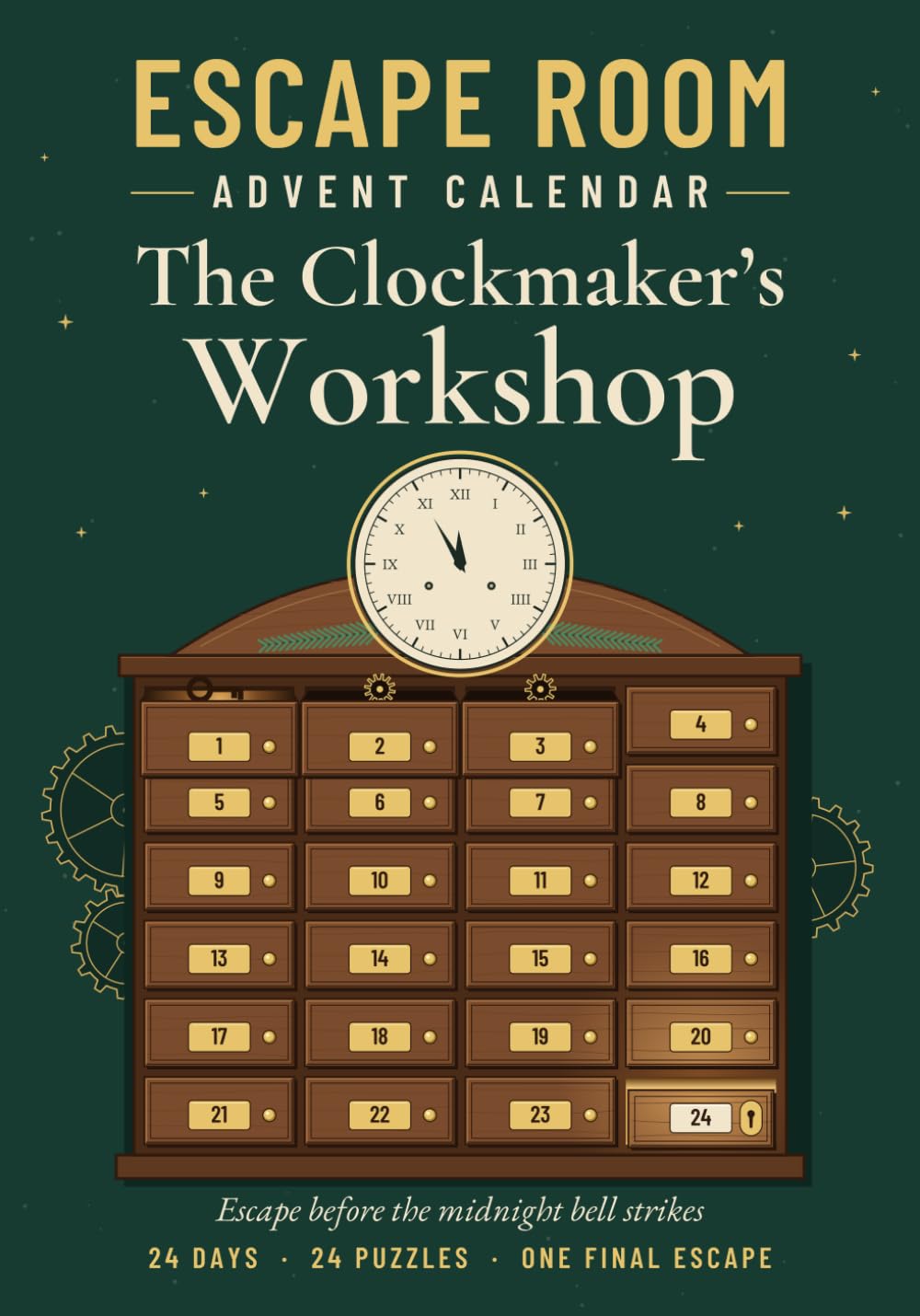 Wydanie: Angielski Theo Ashgrove (Autor) Format: Miękka oprawa The Clockmaker's Workshop - An Escape Room Advent Calendar: Escape before the midnight bel