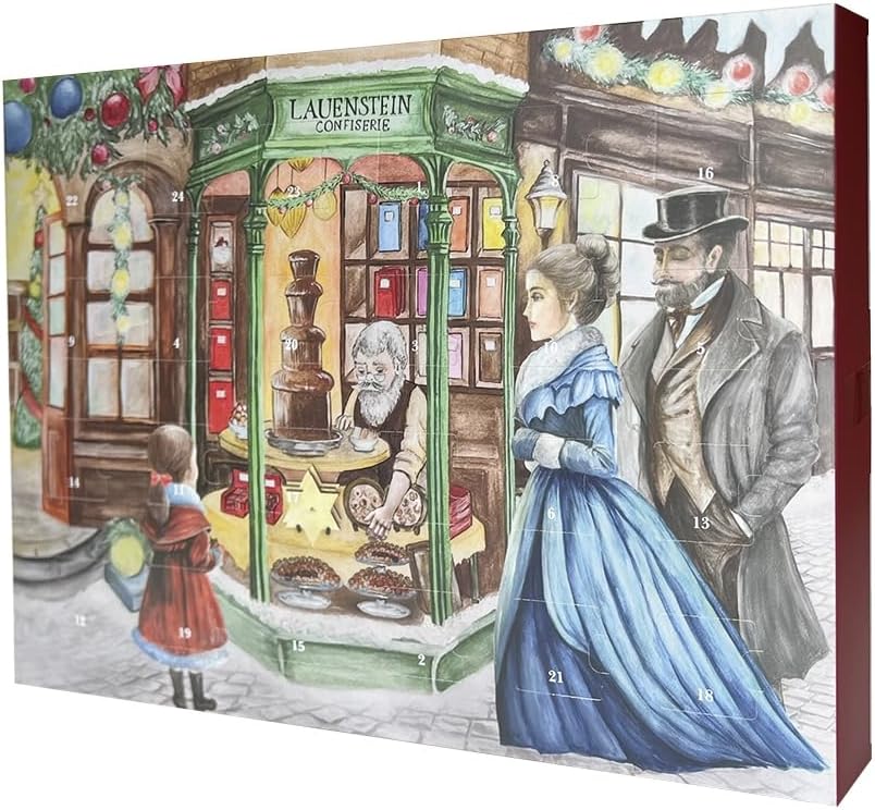 Lauenstein Confiserie Lauensteiner Nostalgia kalendarz adwentowy 300 g ręcznie wykonane trufle i pralinki, 13-kr