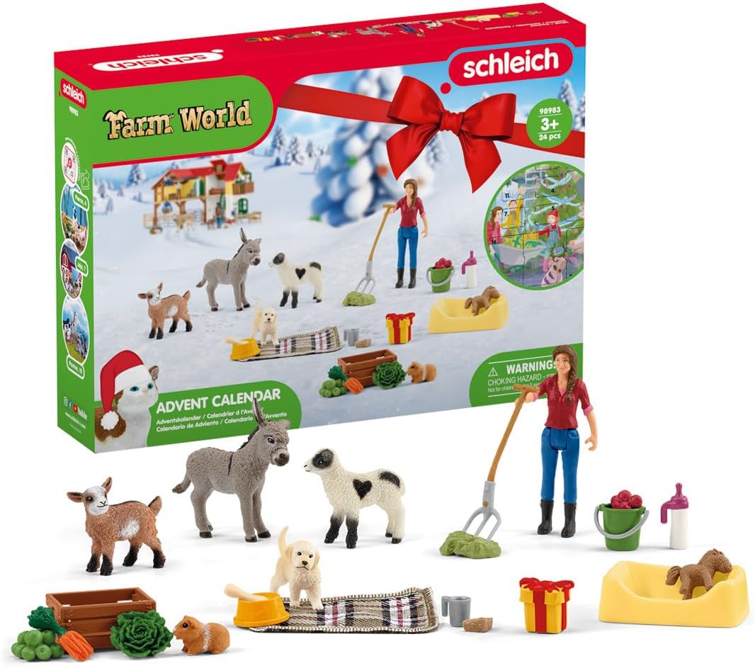 Schleich schleich 98983 Kalendarz adwentowy 2023 FW, od 3 lat, FARM WORLD - Zestaw do zabawy, 24 ka