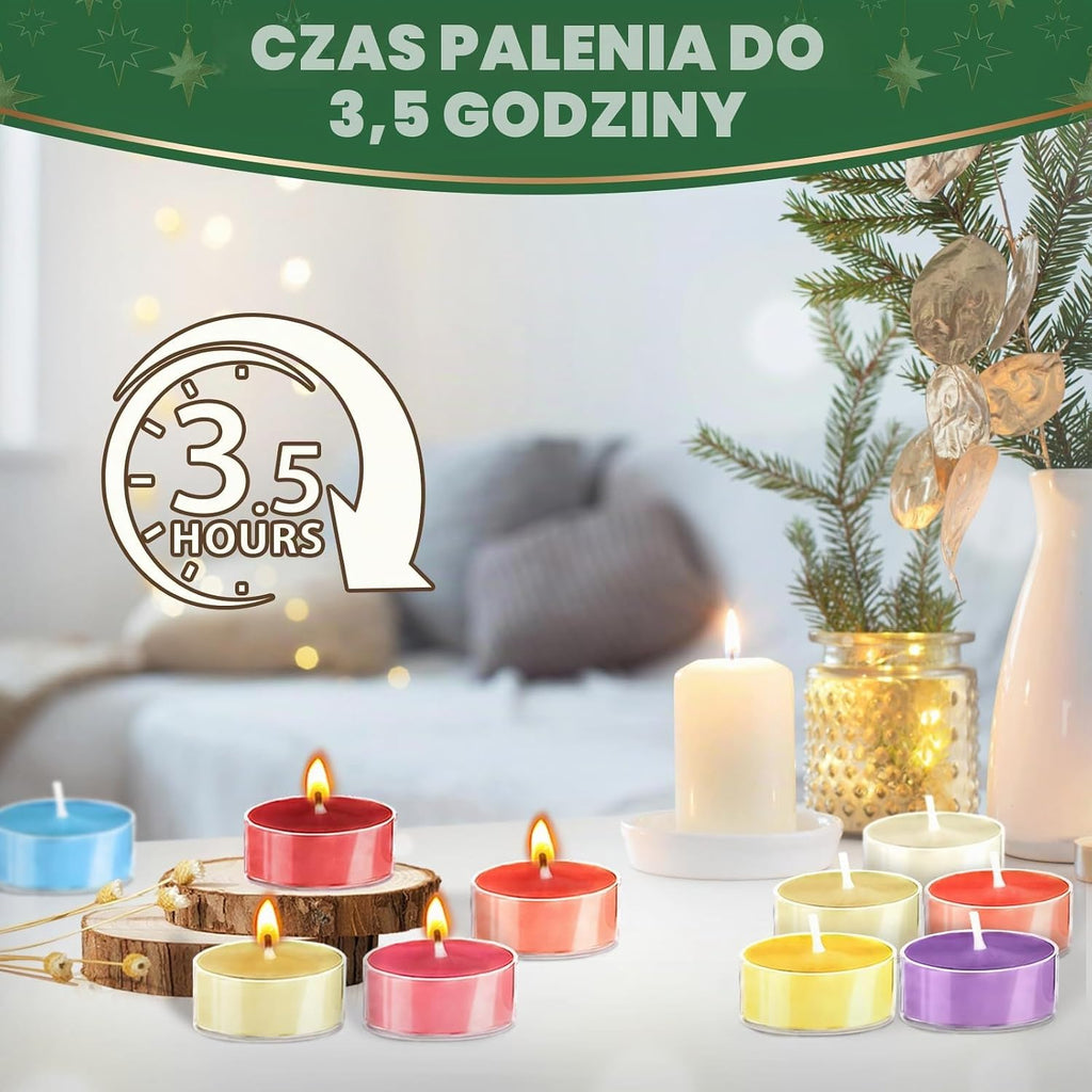 GEEKEO Kalendarz adwentowy z 24 świecami zapachowymi z wosku sojowego