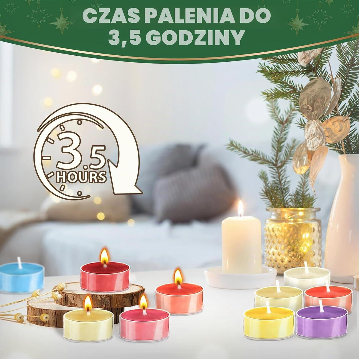 GEEKEO Kalendarz adwentowy z 24 świecami zapachowymi z wosku sojowego
