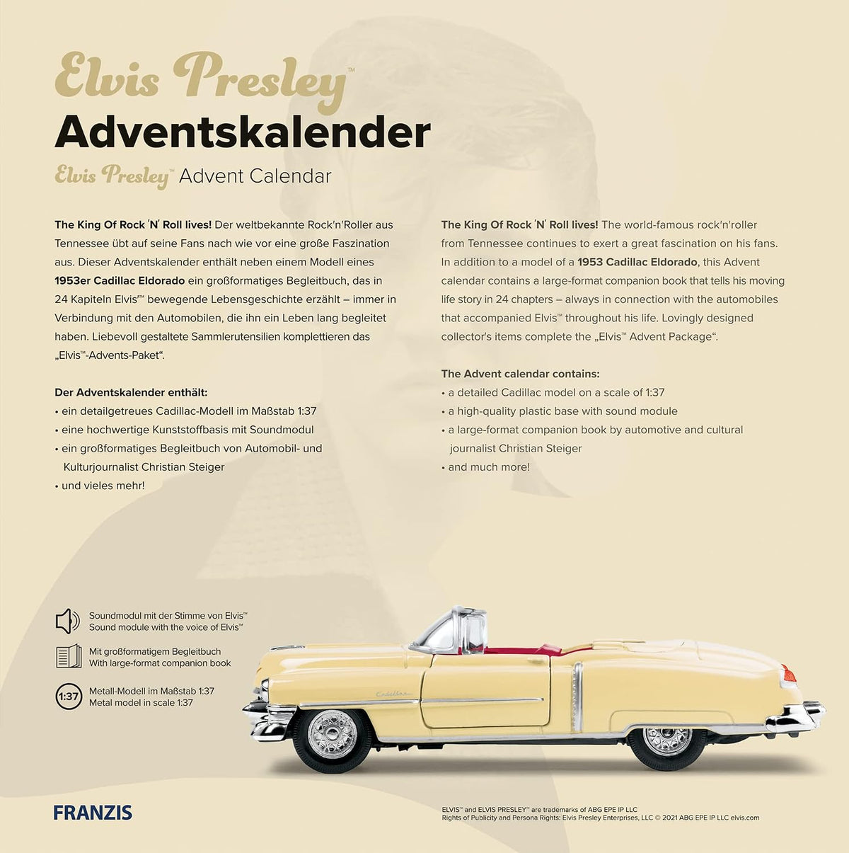FRANZIS 55120 – Elvis Presley Adventskalender – kalendarz adwentowy
