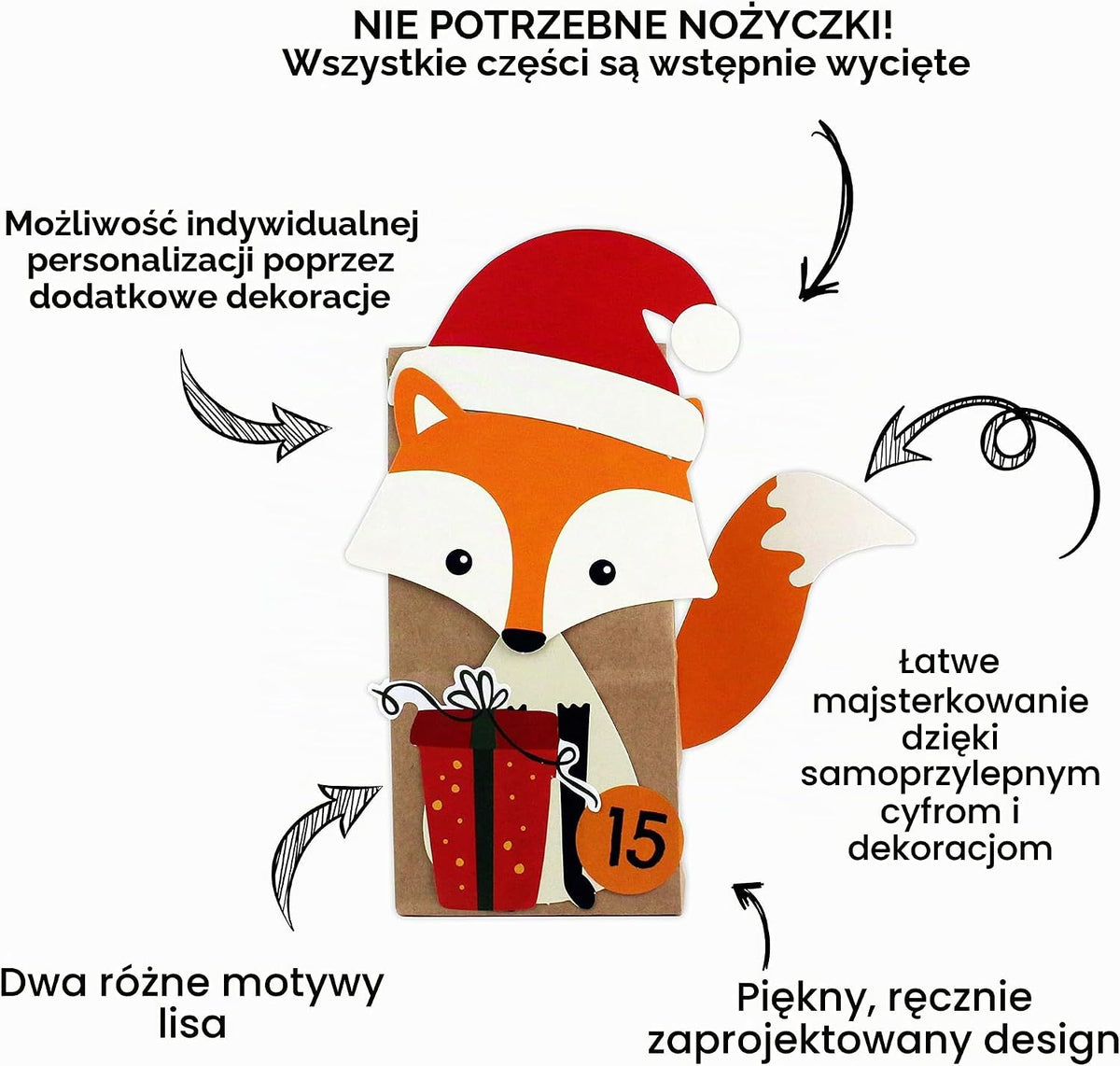 Papierdrachen DIY kalendarz adwentowy do wypełnienia – wykrojone