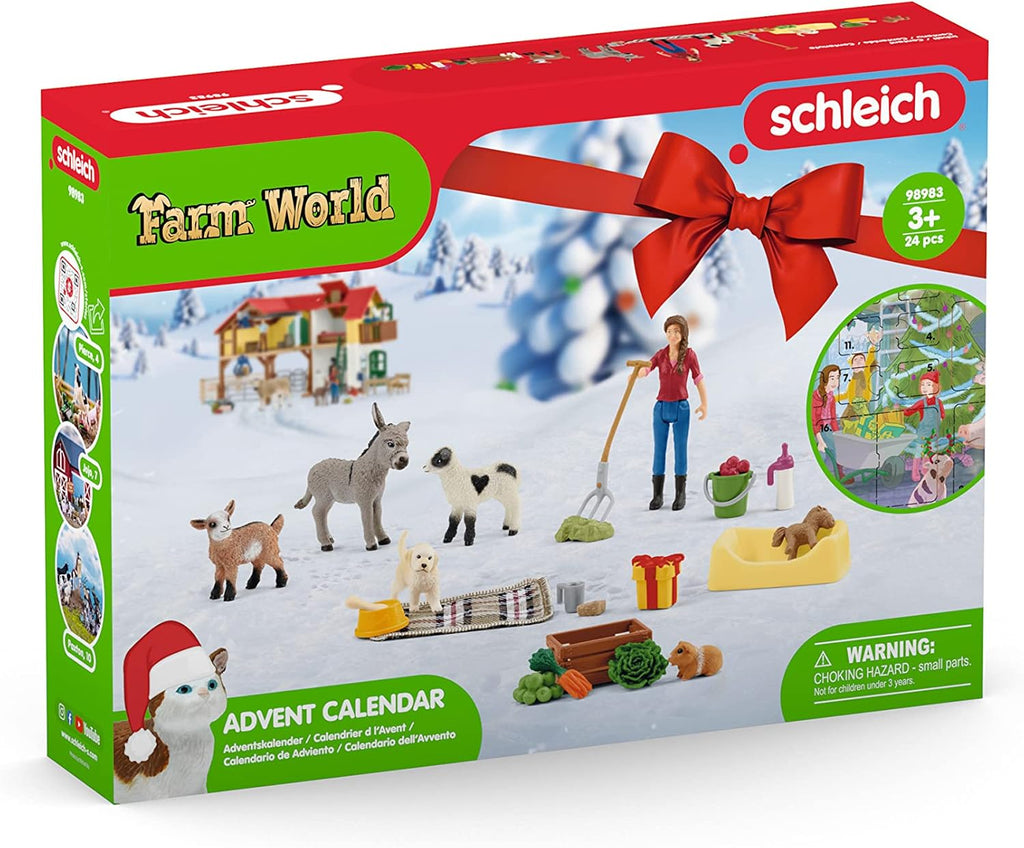 Schleich schleich 98983 Kalendarz adwentowy 2023 FW, od 3 lat, FARM WORLD - Zestaw do zabawy, 24 ka