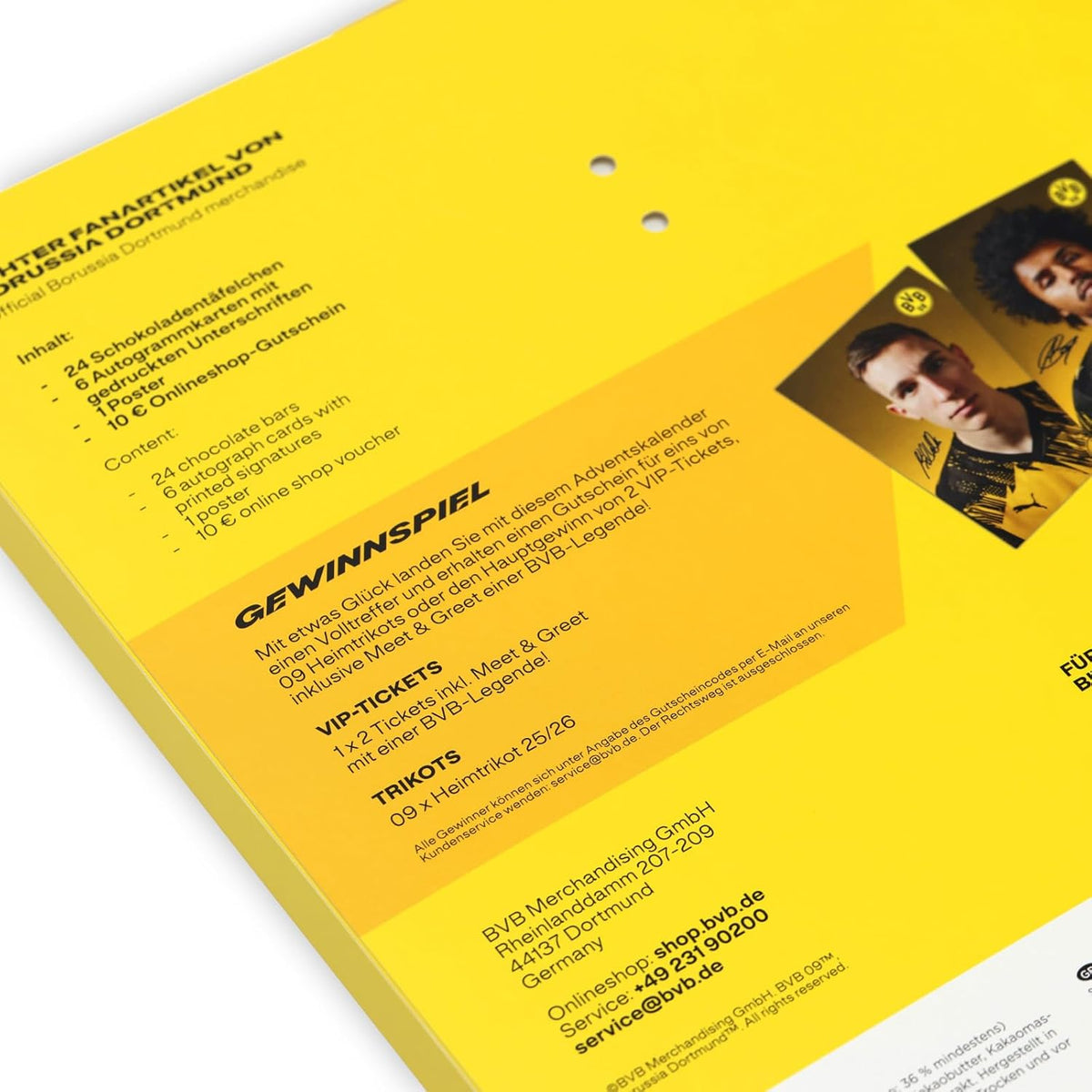 Borussia Dortmund BVB Comic Kalendarz adwentowy – plakat i autografy