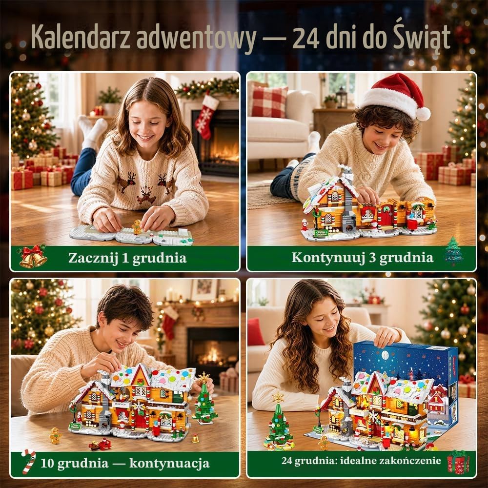 HOGOKIDS Kalendarz adwentowy 2026 – domek z piernika 3 w 1