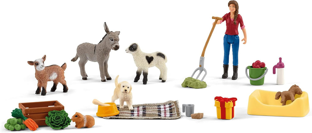 Schleich schleich 98983 Kalendarz adwentowy 2023 FW, od 3 lat, FARM WORLD - Zestaw do zabawy, 24 ka
