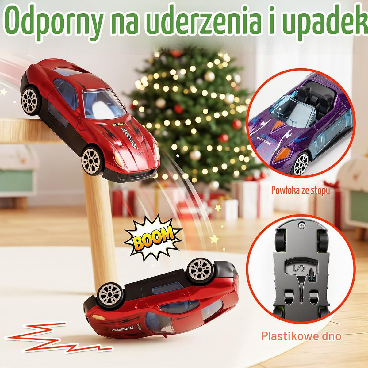 Sumsoltic Kalendarz Adwentowy z Metalowymi Samochodzikami Wyścigowymi, 24 Unikalne Wzory w Zestawie-