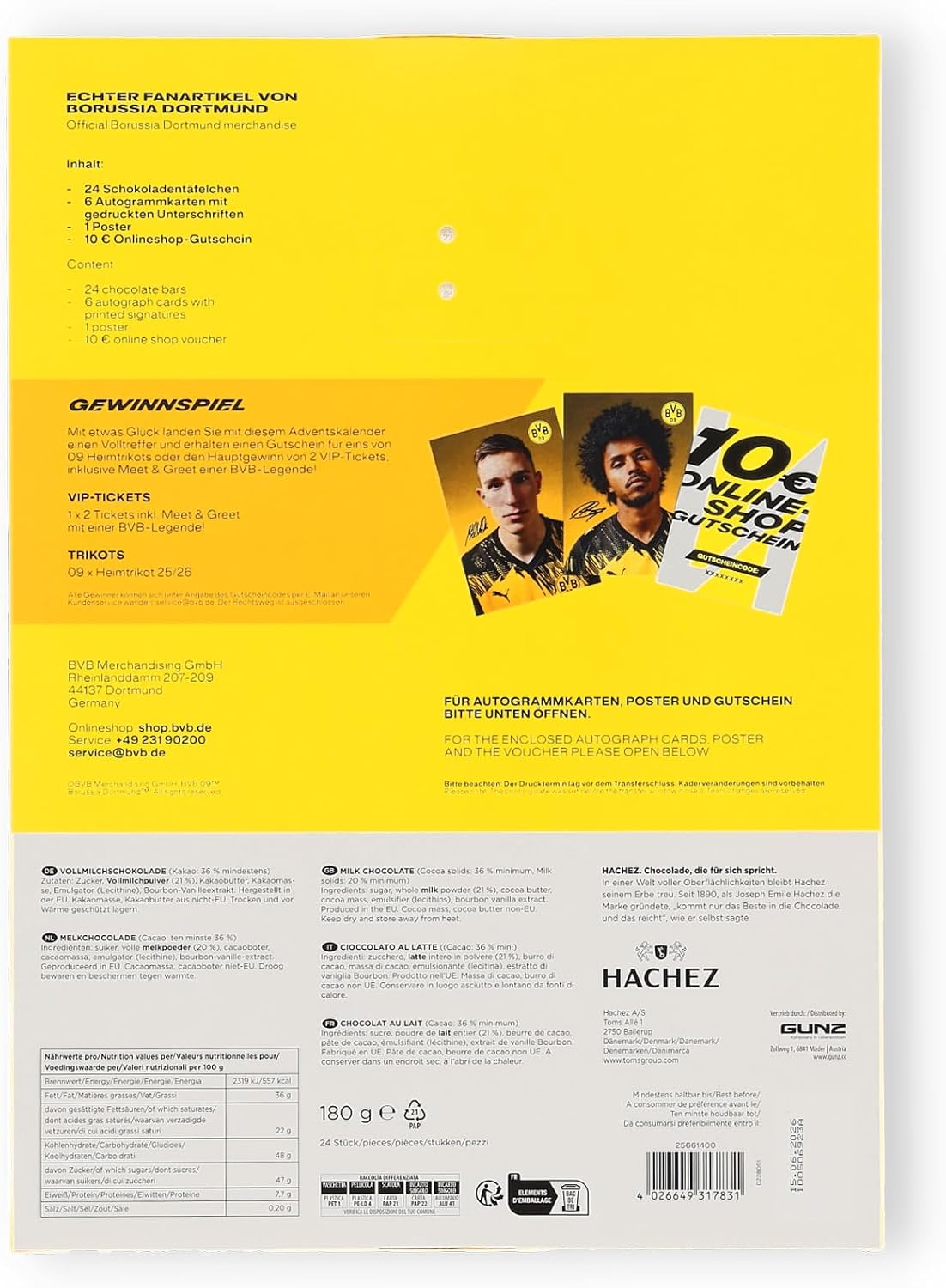 Borussia Dortmund BVB Comic Kalendarz adwentowy – plakat i autografy