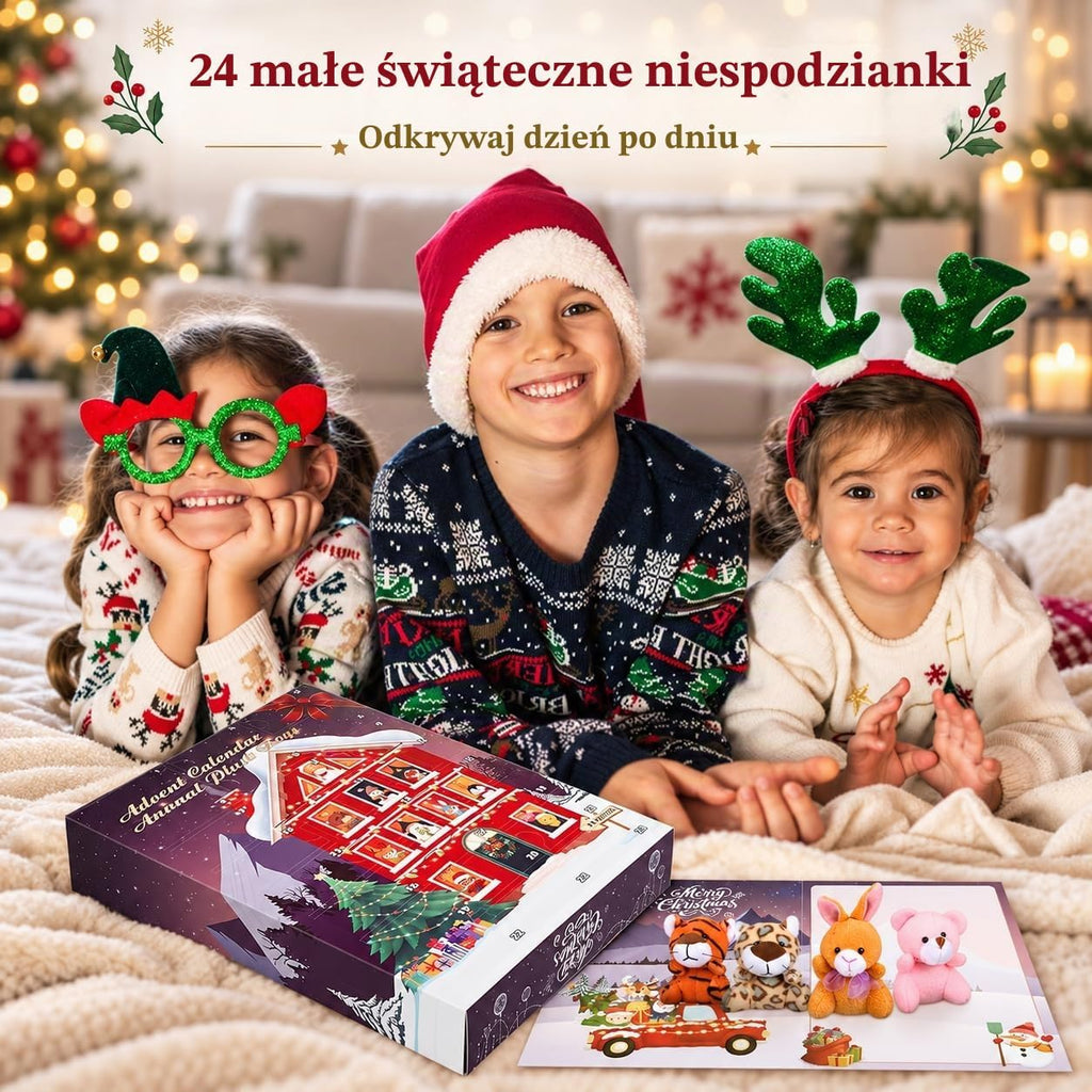 Moncolis Kalendarz adwentowy dla dzieci 2026 – 24 pluszaki breloczki