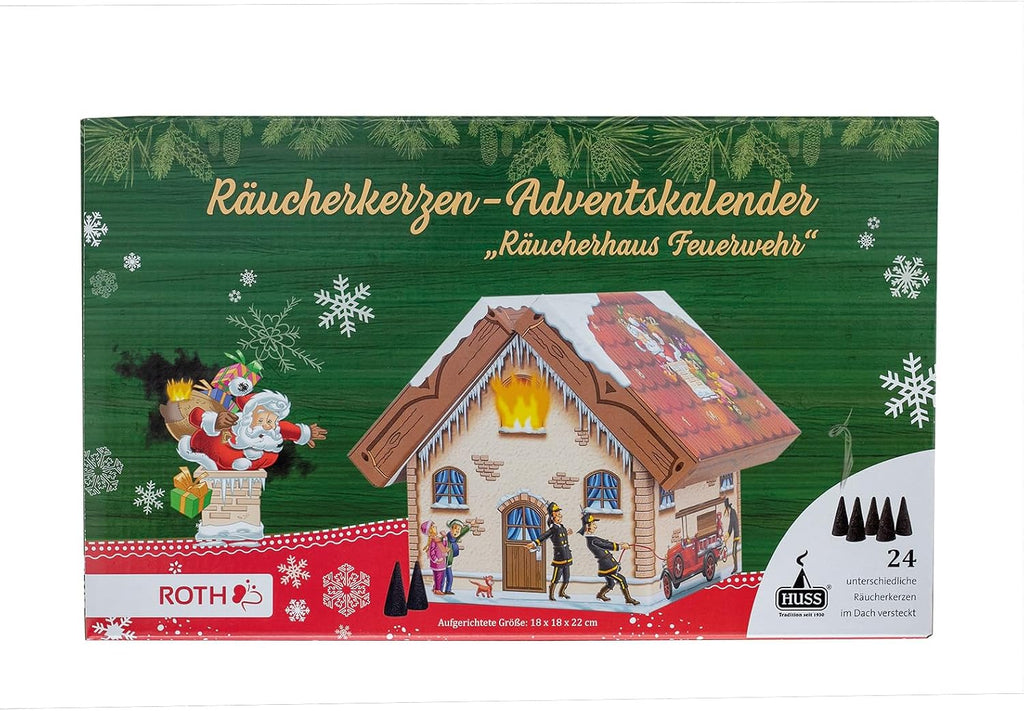 ROTH ROTH Kalendarz adwentowy dla straży pożarnej "Räucherhaus" z 24 różnymi zapachowymi świeca