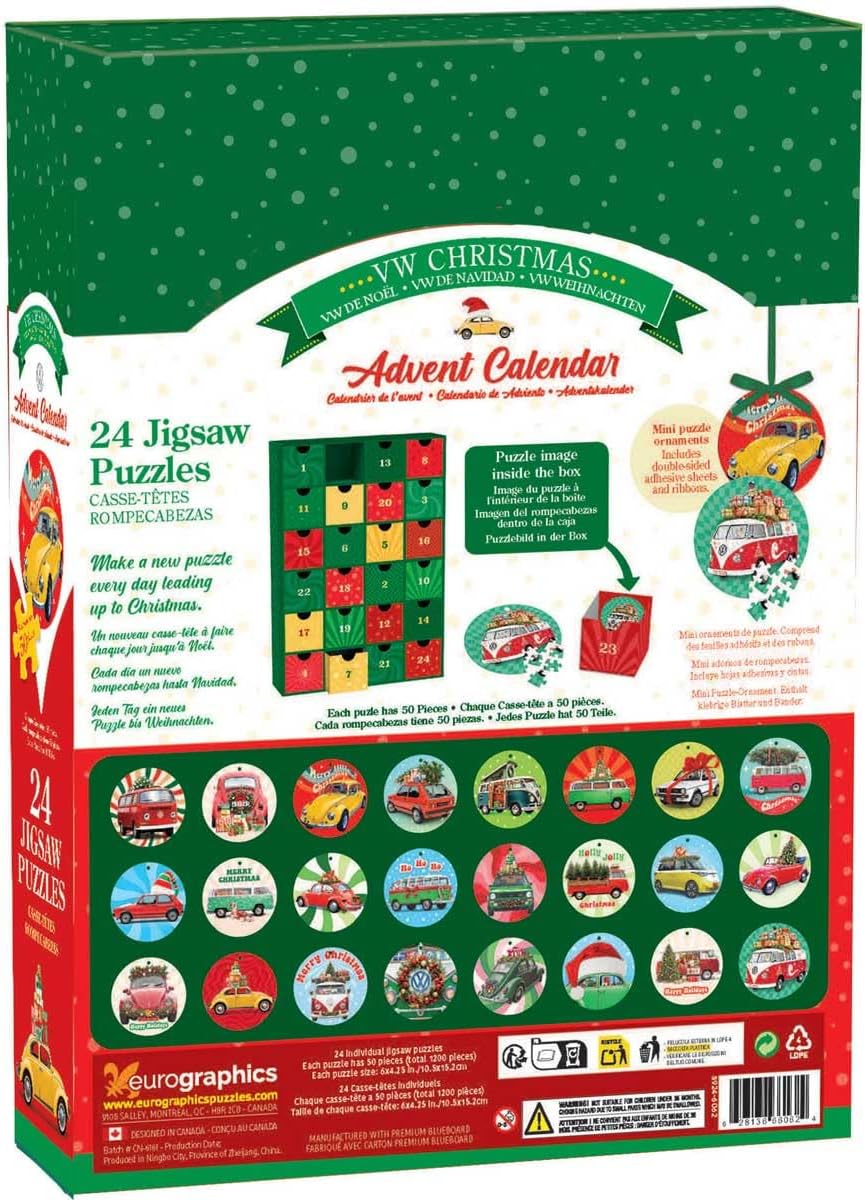 EuroGraphics VW Advent Calendar 24 Mini Puzzles