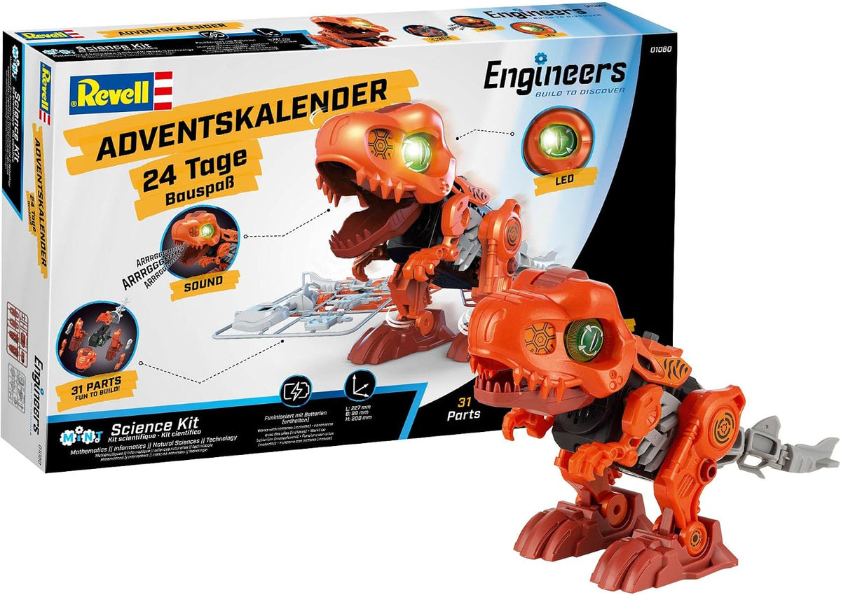 Revell Control Revell Engineers Electric T.Rex kalendarz adwentowy z dinozaurami z diodami