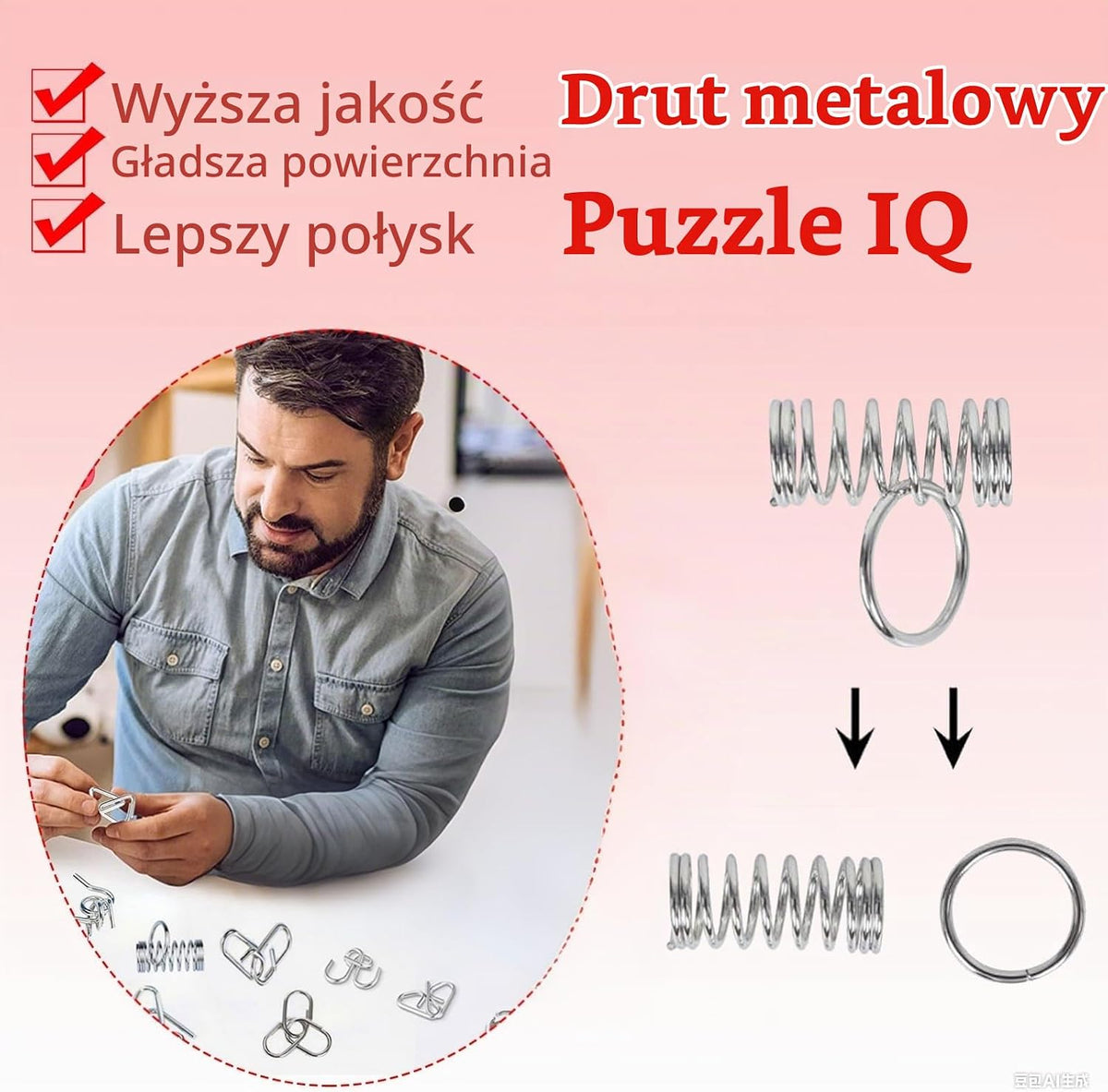 Giugio Kalendarz adwentowy z łamigłówkami – 24 metalowe puzzle