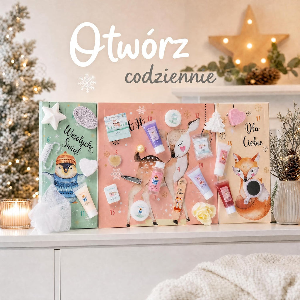 Kalendarz adwentowy Happy Holidays 2021 dla dziewczynek z 24 produktami