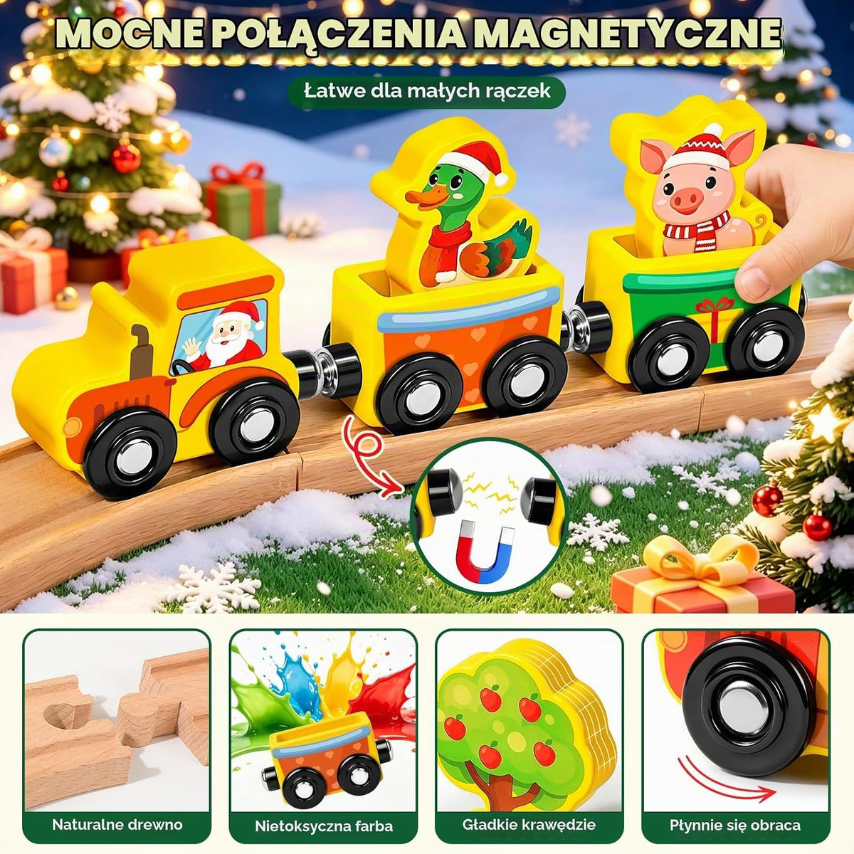 Viosmut Drewniany kalendarz adwentowy pociąg – farma i jezioro