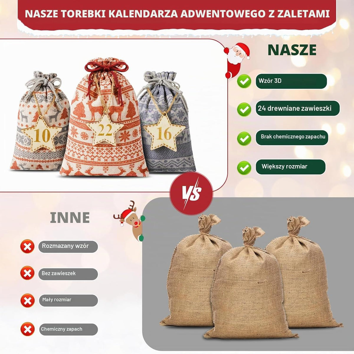 CANCJ Kalendarz adwentowy do napełniania – 24 sztuki