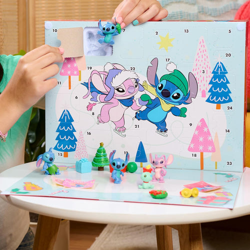 Just Play Disney Stitch Advent Calendar, 24 Day Christmas Countdown with 9 Mini Figures, Holiday Acc