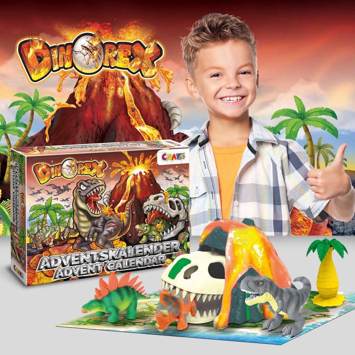 CRAZE Kalendarz adwentowy z zabawkami Dino Playset