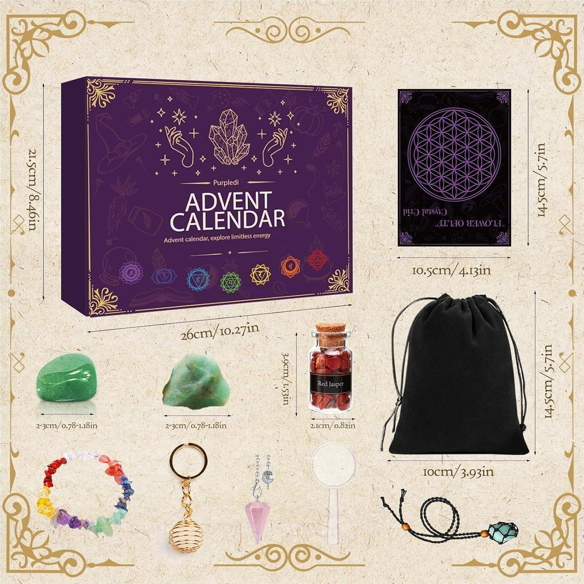 Purpledi Kalendarz adwentowy z kryształami