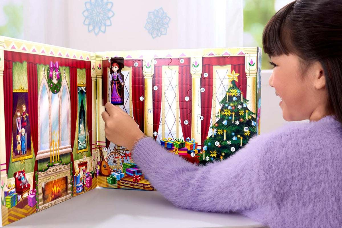Mattel Disney Frozen młoda Anna i Elsa kalendarz adwentowy