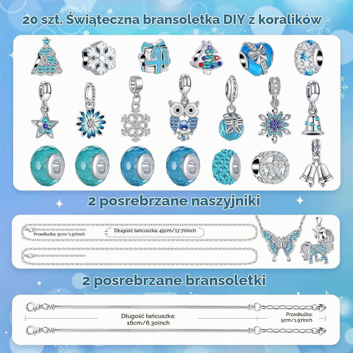 Hymarvo Kalendarz adwentowy z biżuterią DIY – bransoletki i naszyjniki