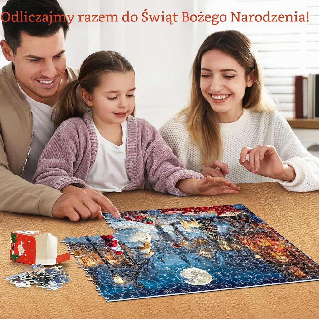 POPOYU Kalendarz adwentowy z puzzlami bożonarodzeniowymi 2026