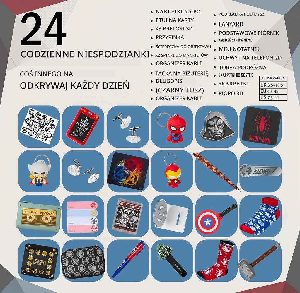 Get Trend Get Trend Marvel Avengers Spiderman kalendarz adwentowy 2026 dla dorosłych