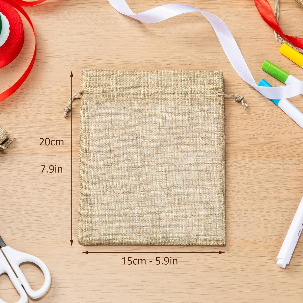 Homealexa 24 sztuki torebek z juty – 15 x 20 cm – kalendarz adwentowy