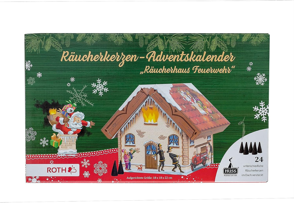 ROTH ROTH Kalendarz adwentowy dla straży pożarnej "Räucherhaus" z 24 różnymi zapachowymi świeca