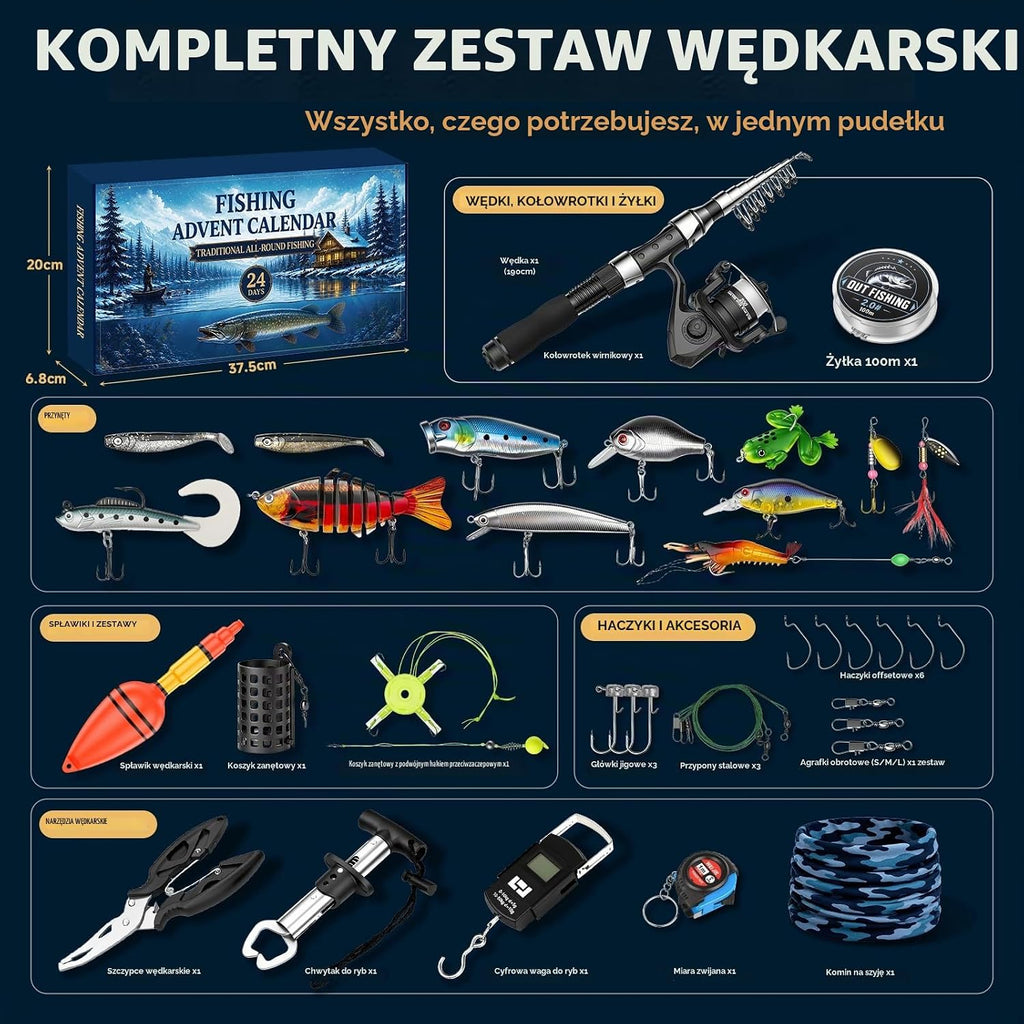 Viosmut Kalendarz adwentowy wędkarski – 24 dni z wędką i przynętami