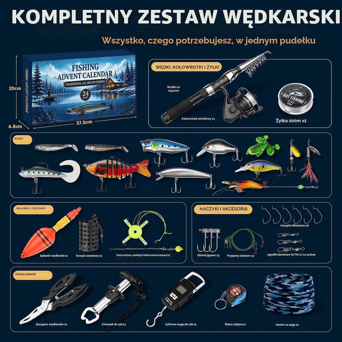 Viosmut Kalendarz adwentowy wędkarski – 24 dni z wędką i przynętami