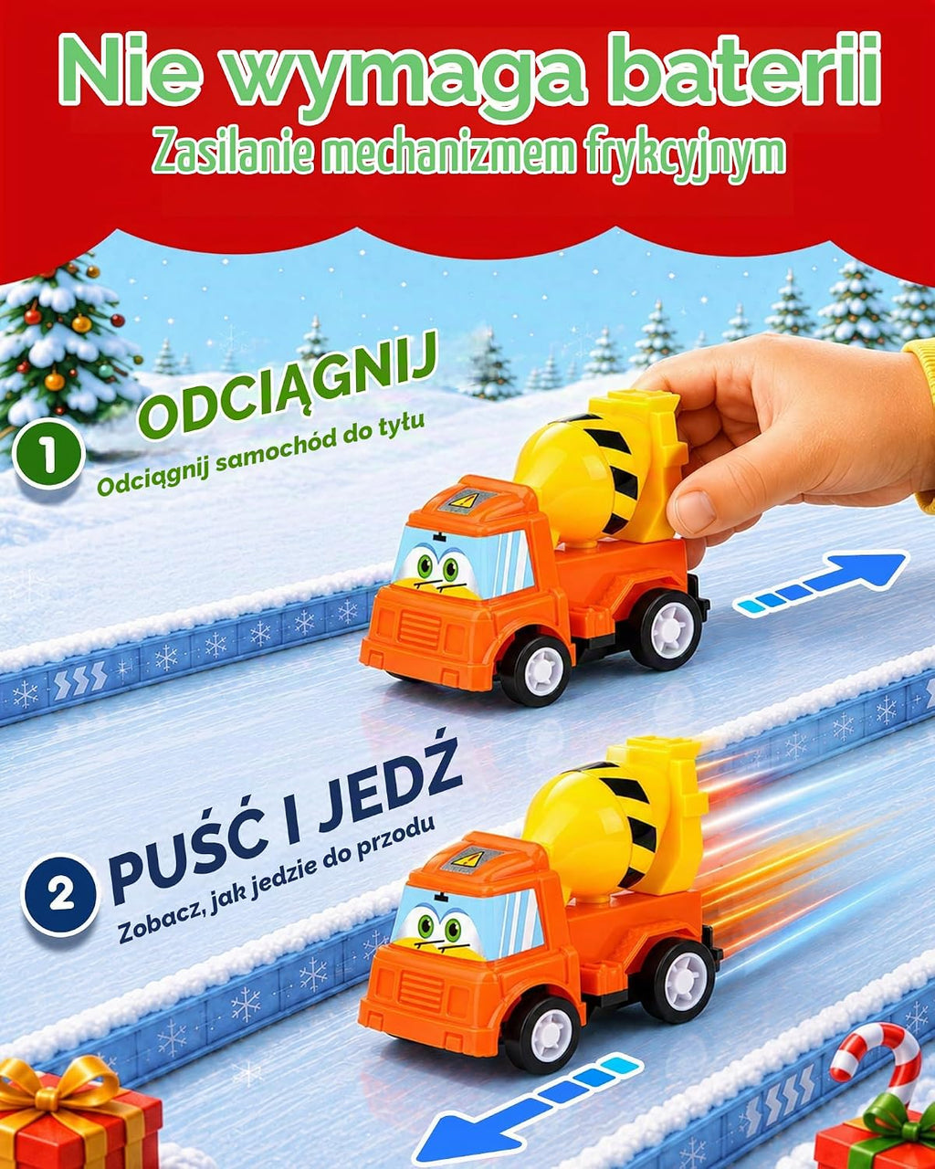 EPUMP Kalendarz adwentowy z 24 autkami i matą do zabawy, 1–6 lat