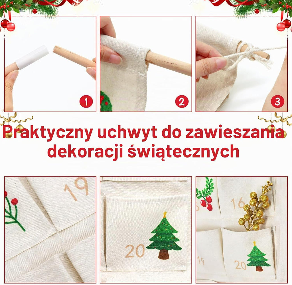 Shining She 2025 Kalendarz adwentowy do napełnienia z tkaniny