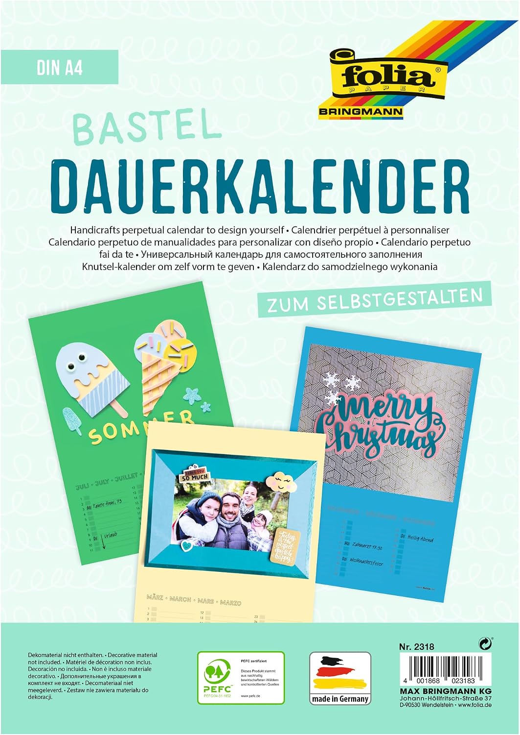 folia folia 2318 – kalendarz adwentowy z wiązaniem spiralnym, kalendarz do majsterkowania, DIN A