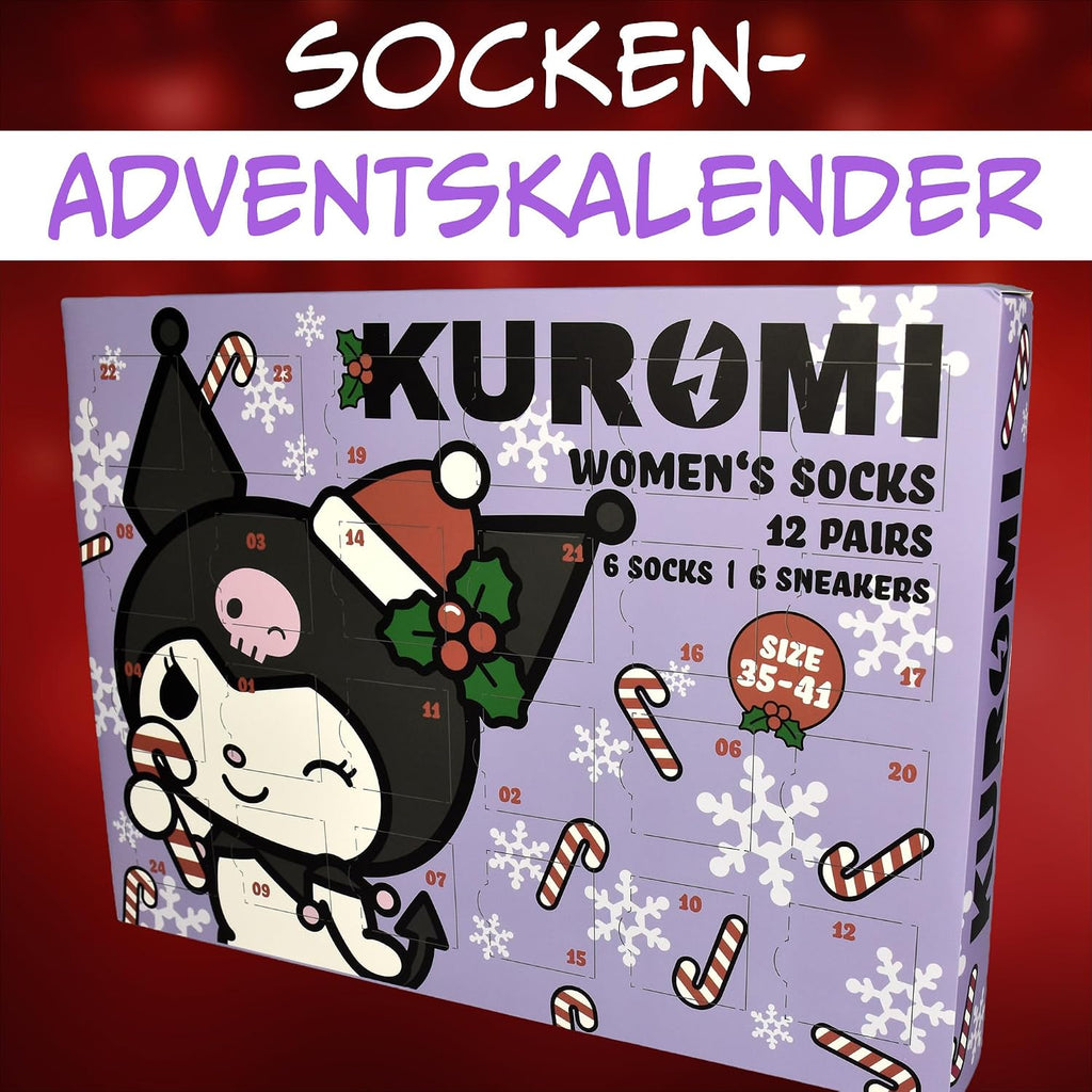 United Labels Hello Kitty Kuromi kalendarz adwentowy z 12 parami skarpet