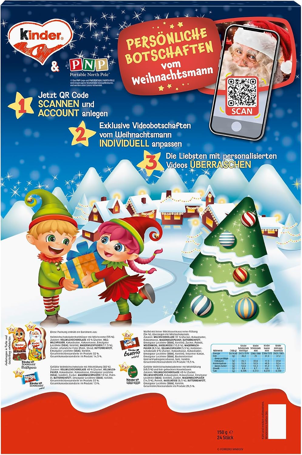 Kinder Ferrero Kalendarz adwentowy dla dzieci, 150 g