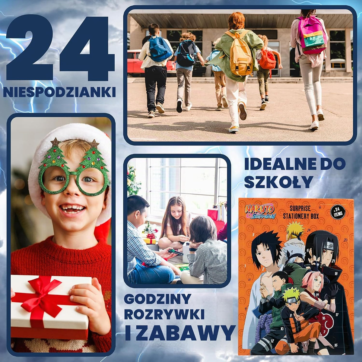 NARUTO Naruto Kalendarz adwentowy 2024 Dzieci, Anime Papeteria Odliczanie Kalendarz Prezenty dla 