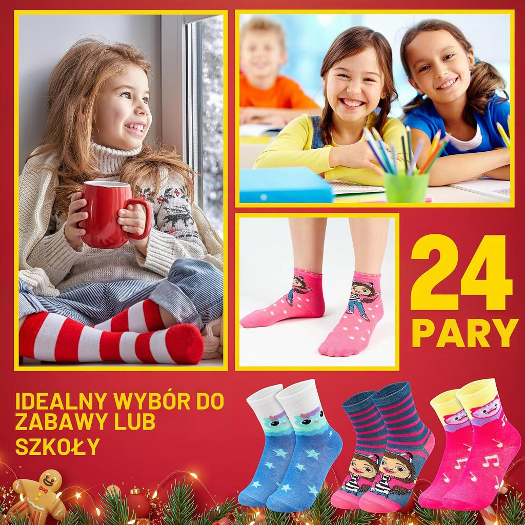 Kalendarz adwentowy skarpet Get Trend Gabby’s Dollhouse 2025 – 24 pary