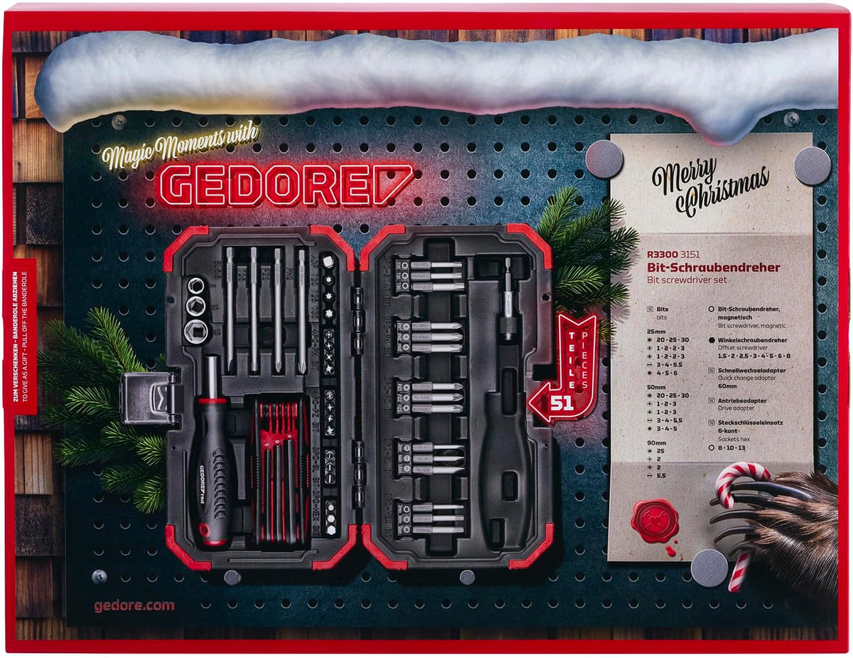 Gedore Red Kalendarz adwentowy z narzędziami – 51 elementów w walizce