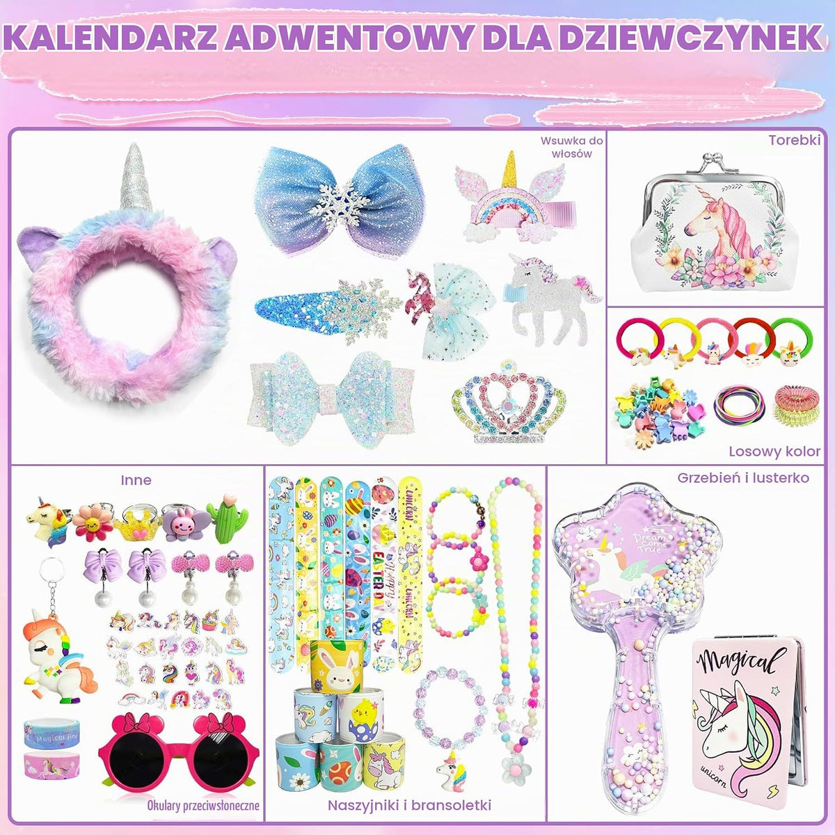 TZEKING Kalendarz adwentowy z jednorożcem