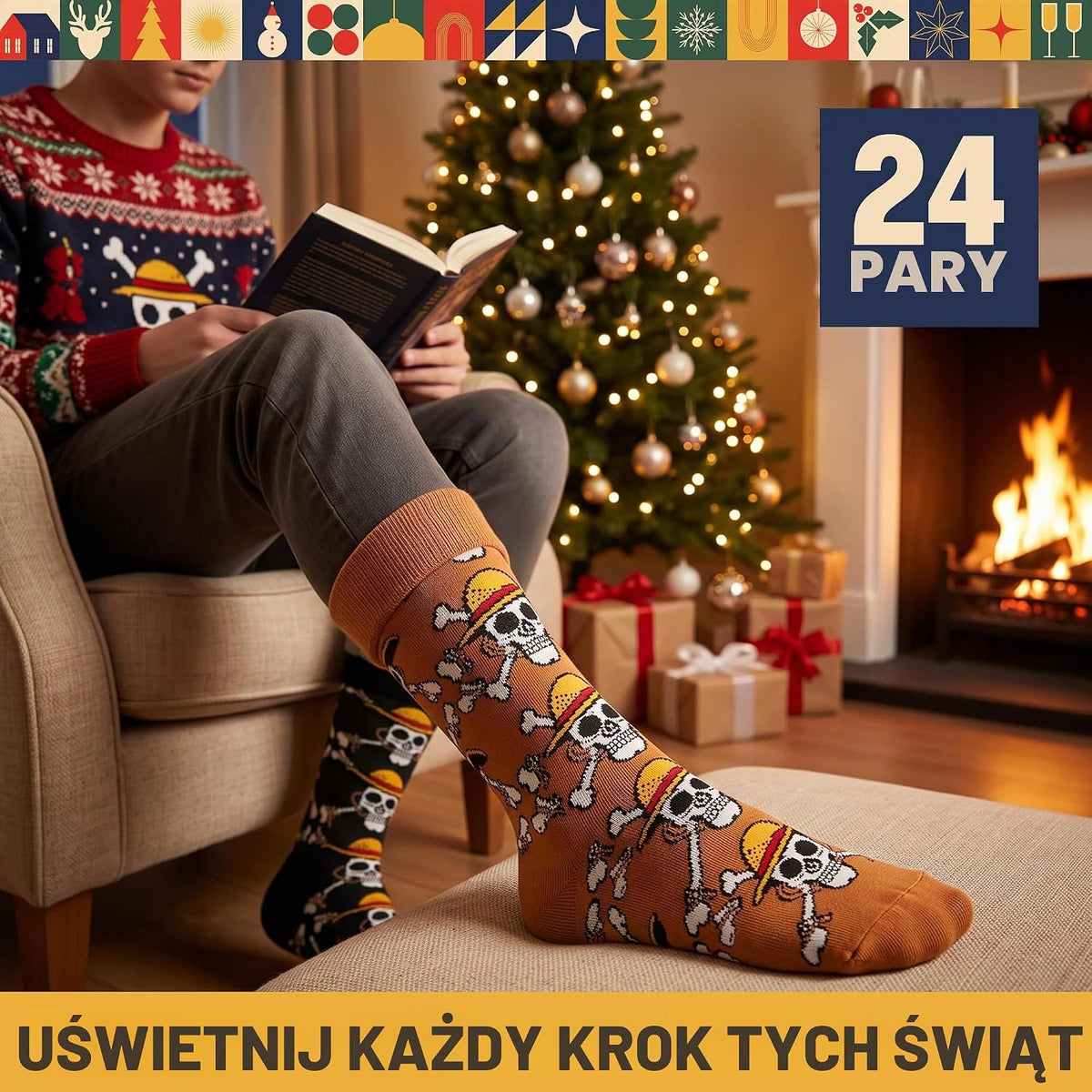 Get Trend Get Trend Jednoczęściowe skarpetki anime kalendarz adwentowy 2026 dla
