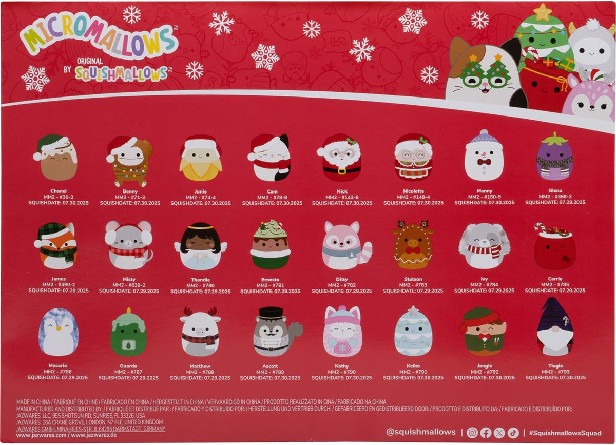 Squishmallows Oryginalny 24-dniowy pluszowy kalendarz adwentowy