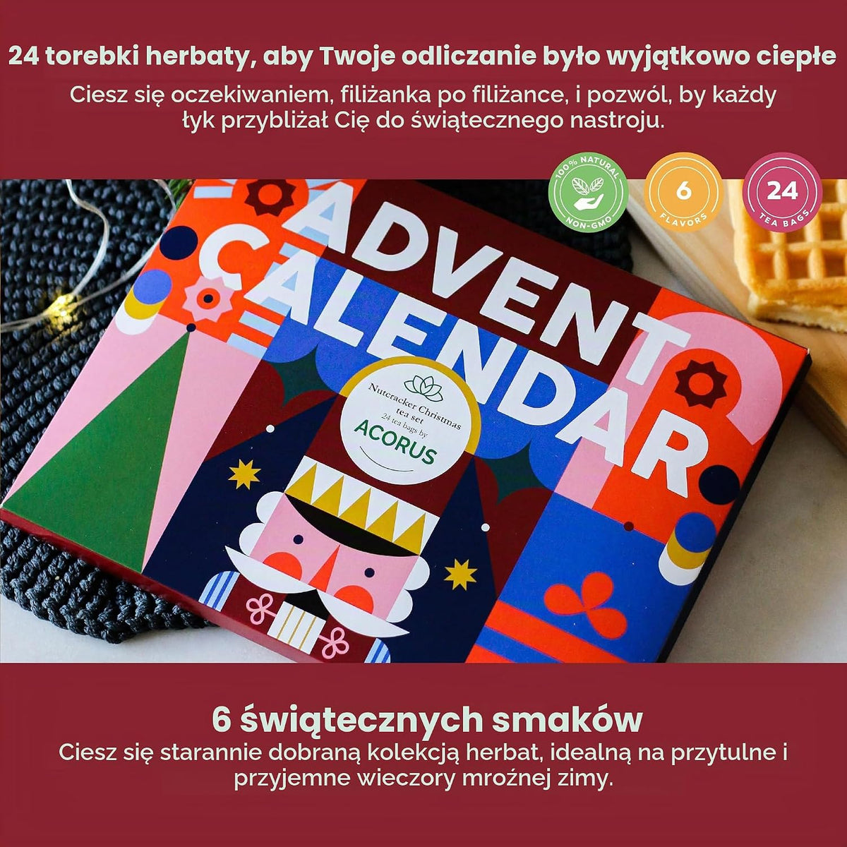 Acorus ACORUS Kalendarz adwentowy z herbatą Dziadek do orzechów, 24 torebki