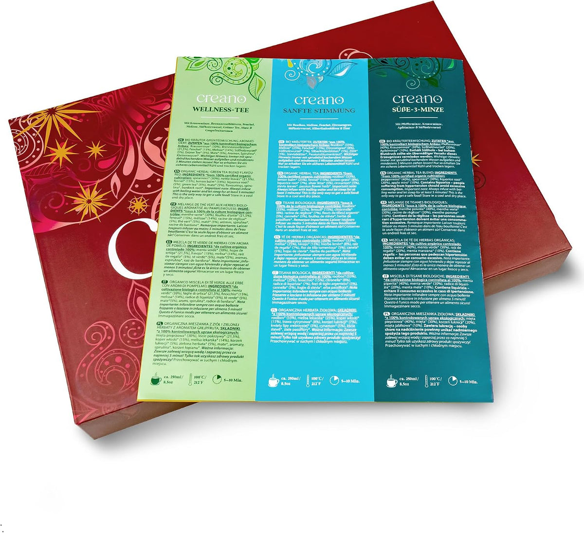Creano Kalendarz adwentowy Creano Organic Tea – Kalendarz Wellness – 24 torebki herbaty organiczn