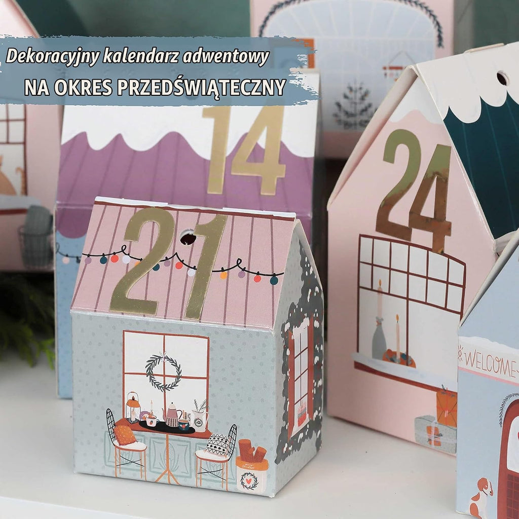 Papierdrachen DIY kalendarz adwentowy – zestaw domków