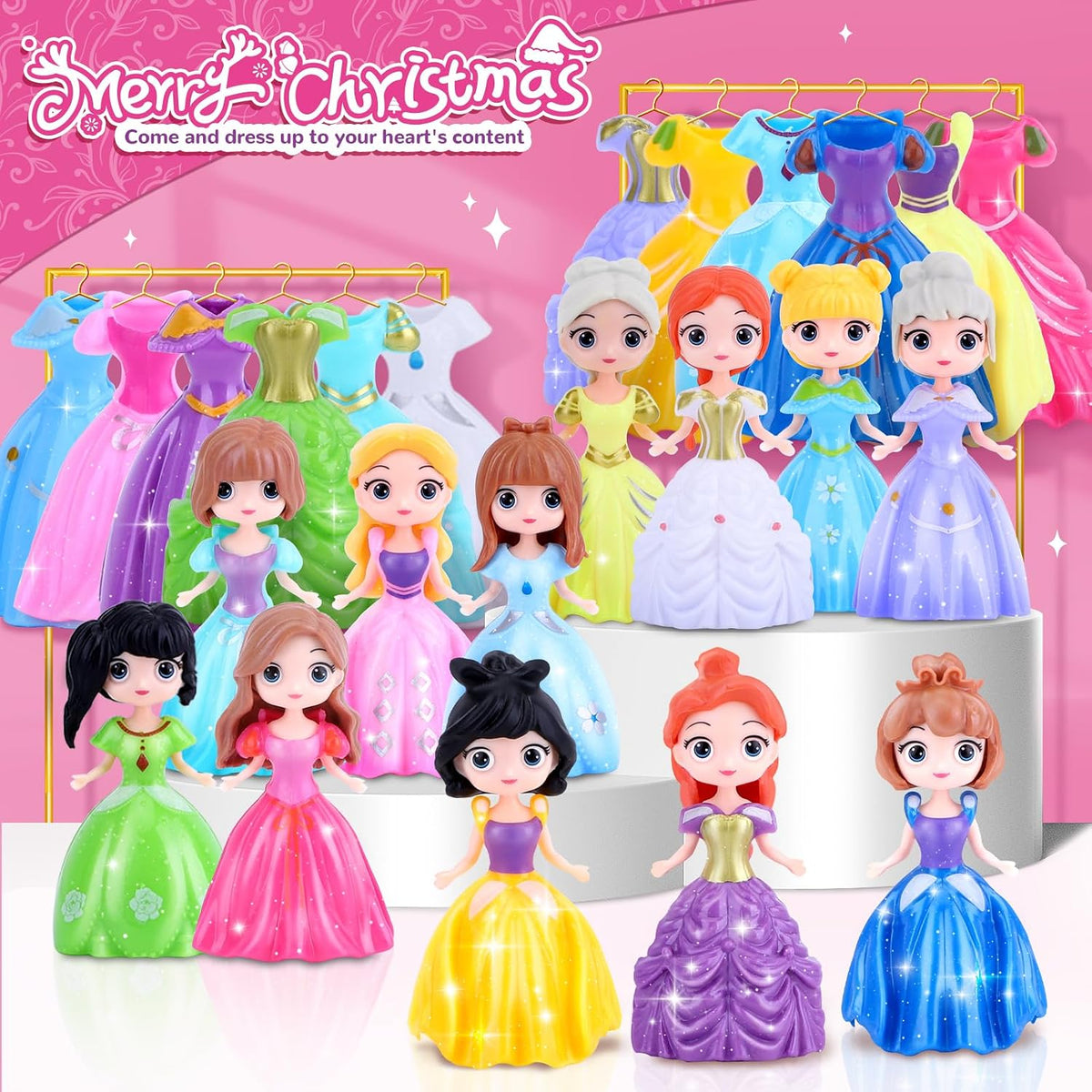 Princess Advent Calendar 24 Day Countdown Toy with Dress Up Clothes