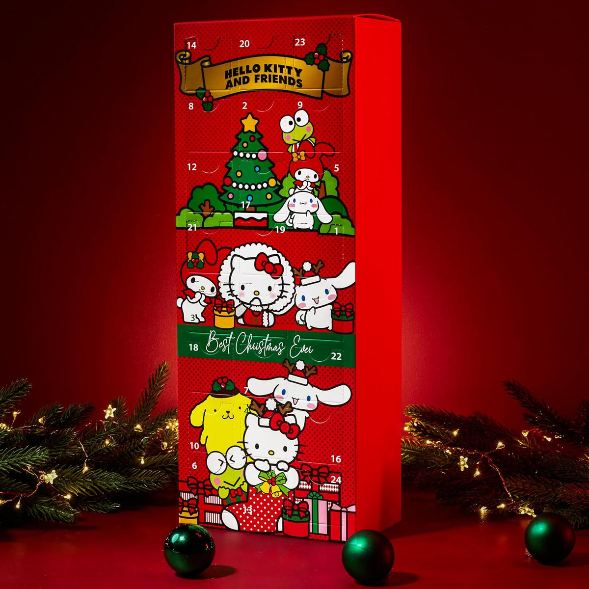 Hello Kitty Hello Kitty Sanrio Kalendarz adwentowy 2025, Skarpetki dla dziewczyn i nastolatek, 24 szt.
